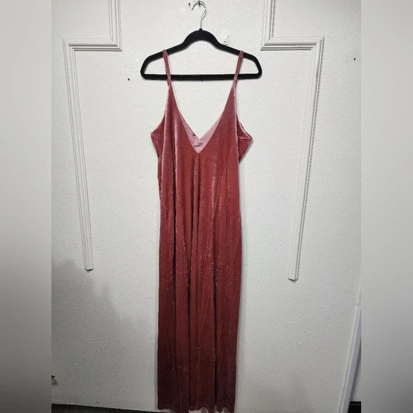 Lulus Promise of Forever Dusty Rose Velvet Column Maxi Dress XL Wedding Party - Picture 10 of 12